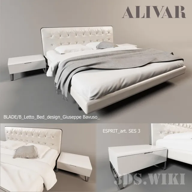 furniture – Alivar Blade bed with its own cabinet 3ds Max