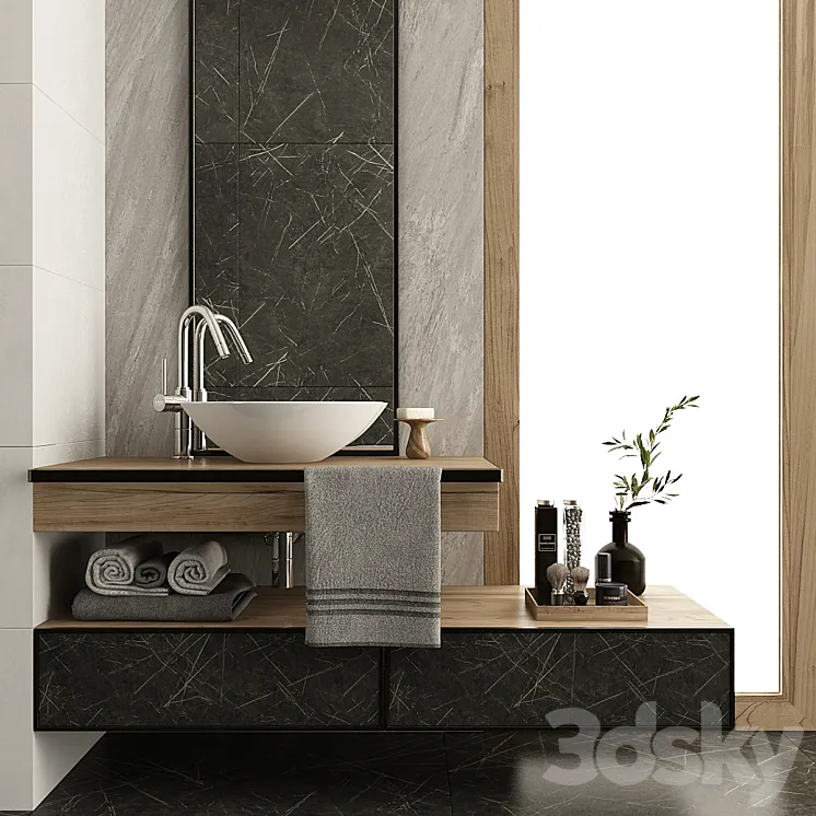 Furniture and decor for bathroom 12 3DS Max