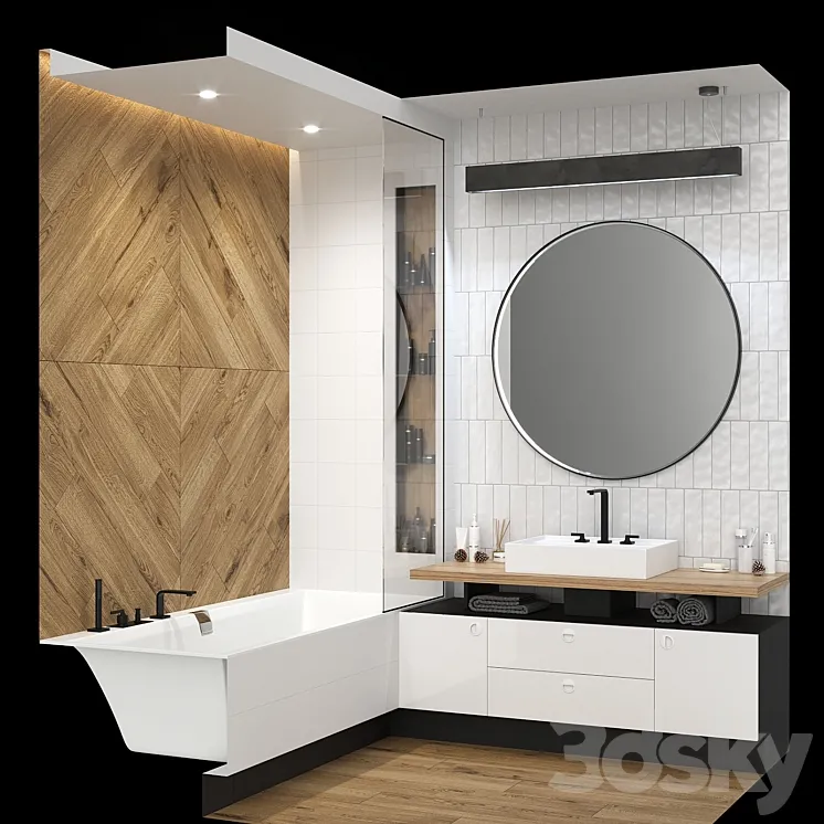 Furniture and decor in the bathroom. 3DS Max