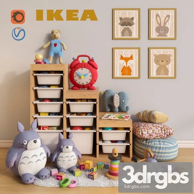 Furniture and Toys IKEA Decor For a Children 3dsmax Download