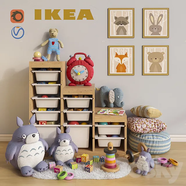 Furniture and toys IKEA. decor for a children’s room set 1 3DSMax File