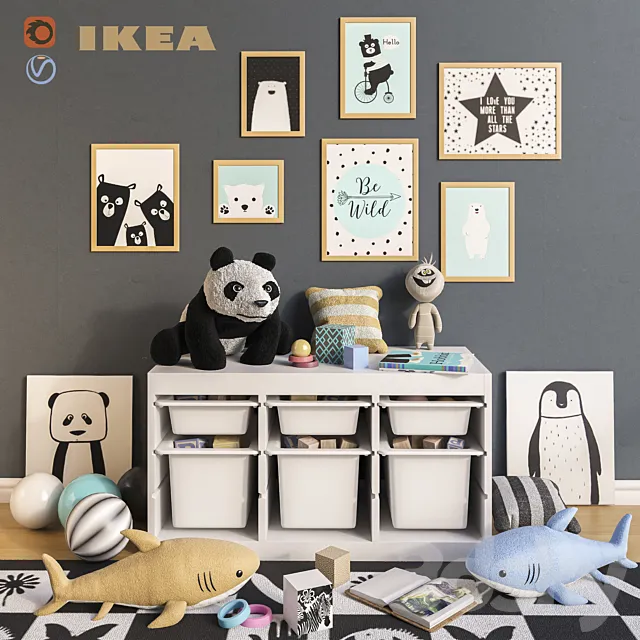 Furniture and toys IKEA. decor for a children’s room set 2 3DSMax File