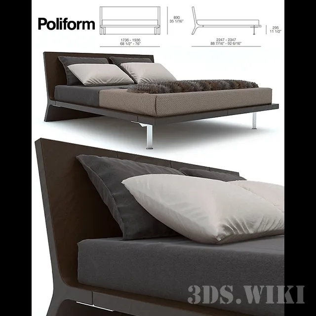 furniture – Angie Poliform Bed – Beds Collection 3ds Max