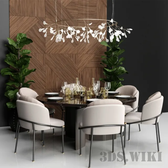 furniture – Angled-leg Expandable Table 3ds Max
