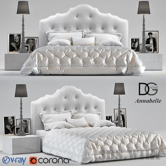 furniture – Annabelle bed by O&M Design 3ds Max