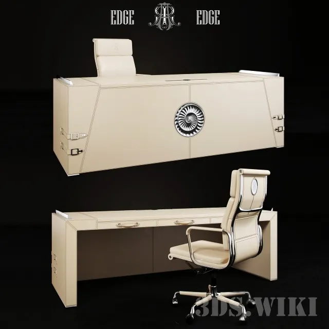 furniture – Antique Desk and Chair Desk ART Edge 3ds Max