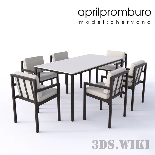 furniture – Aprilpromburo Chervona dining set 3ds Max
