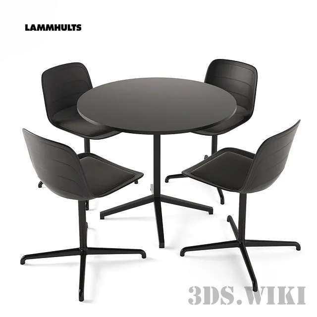 furniture – Archal Table and Lammhults Grade Chair 3ds Max