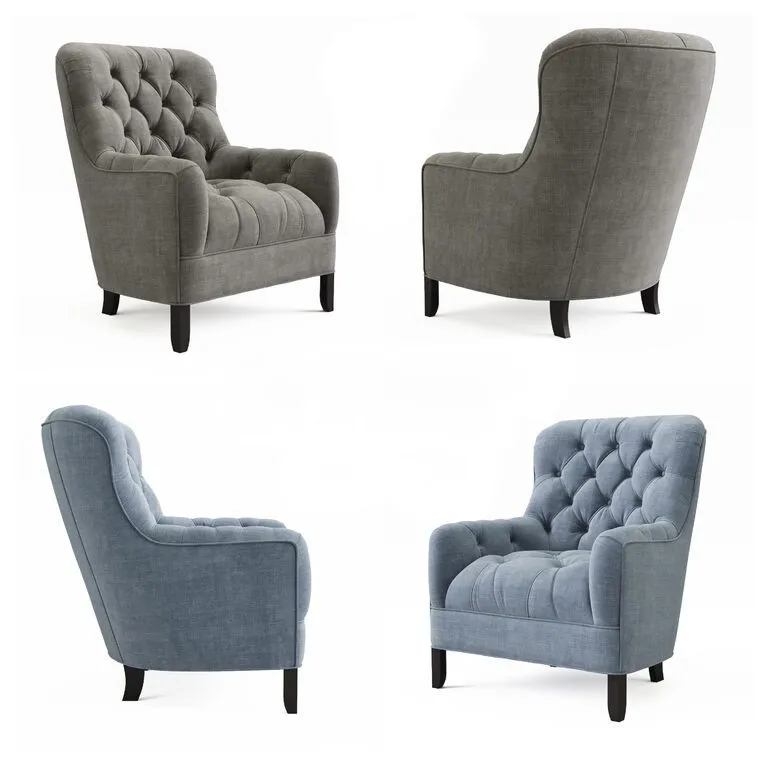 furniture – Arhaus Club 34′ ‘tufted Upholstered Chair In Tweed 3ds Max