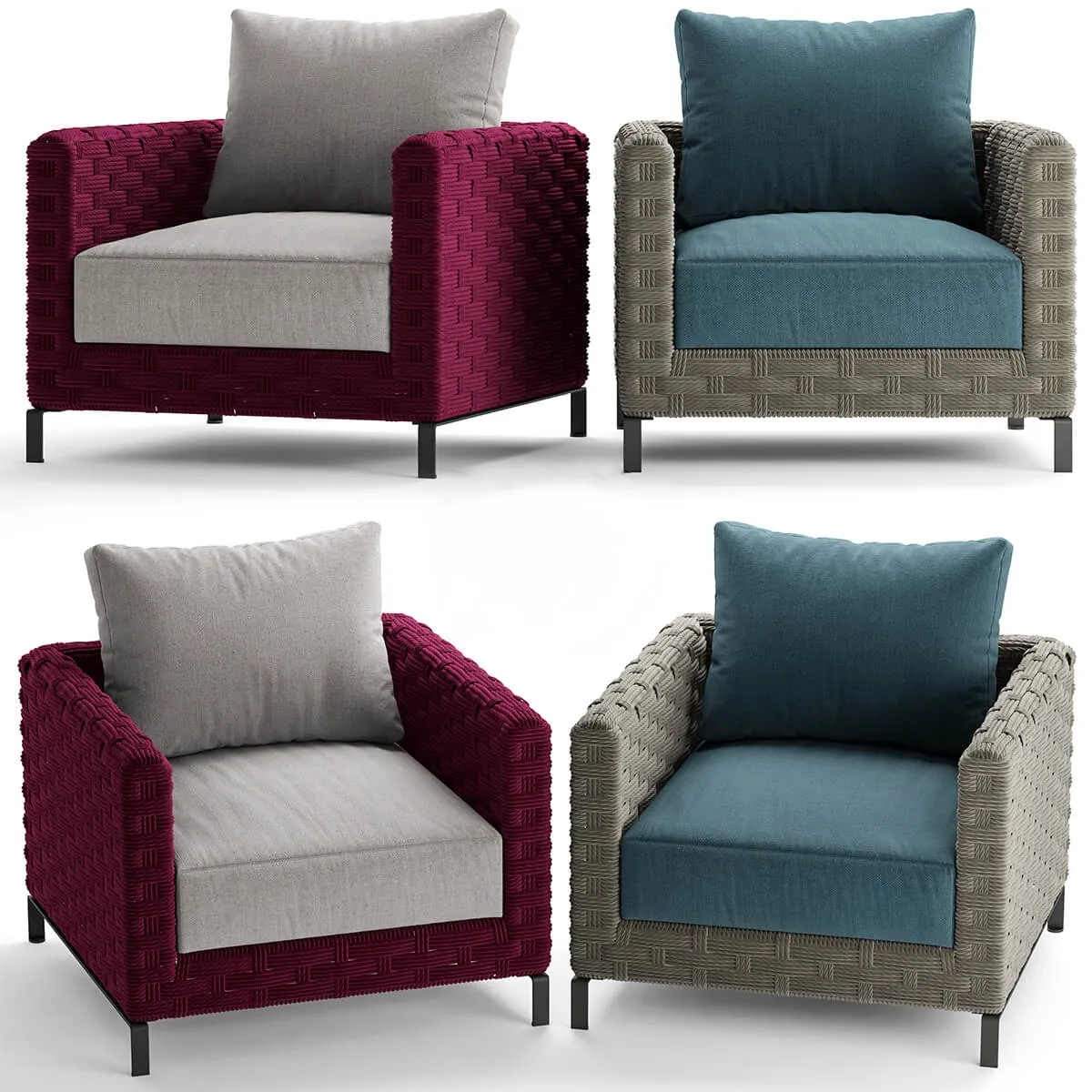 furniture – Armchair b and b italia Ray Outdoor Natural 2 3ds Max