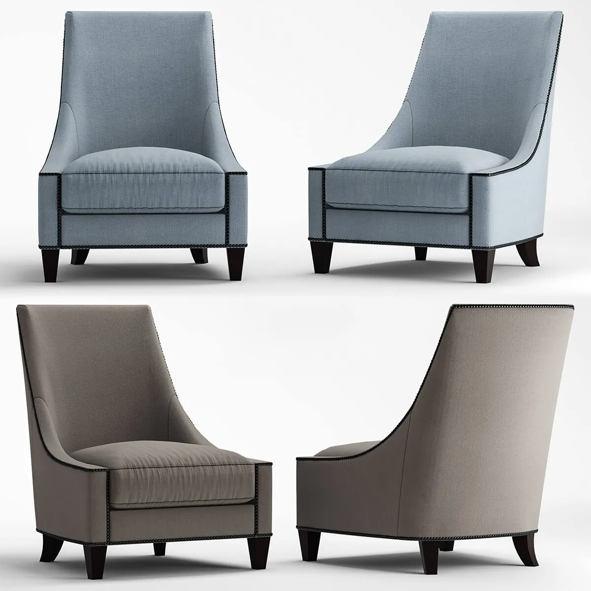 furniture – Armchair baker BEL AIR LOUNGE chair 3ds Max