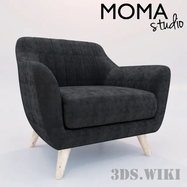 furniture – Armchair Dark Grey Charlie 3ds Max
