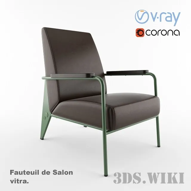 furniture – Armchair Fauteuil de Salon by Jean Prouve 3ds Max
