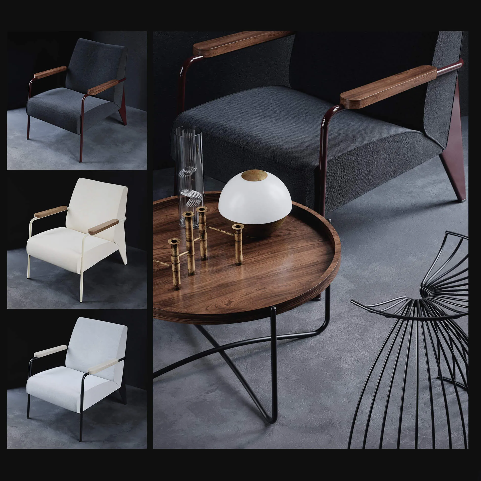 furniture – Armchair Fauteuil de Salon Vitra 3ds Max