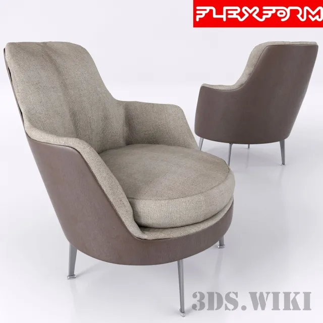 furniture – Armchair Guscio Flexform 3ds Max