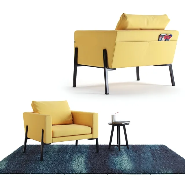 furniture – Armchair KoarpCarpet SÖNDERÖDTable Kragsta  Ikea 3ds Max