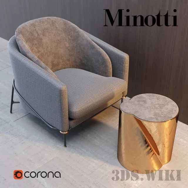 furniture – Armchair Minotti 3ds Max