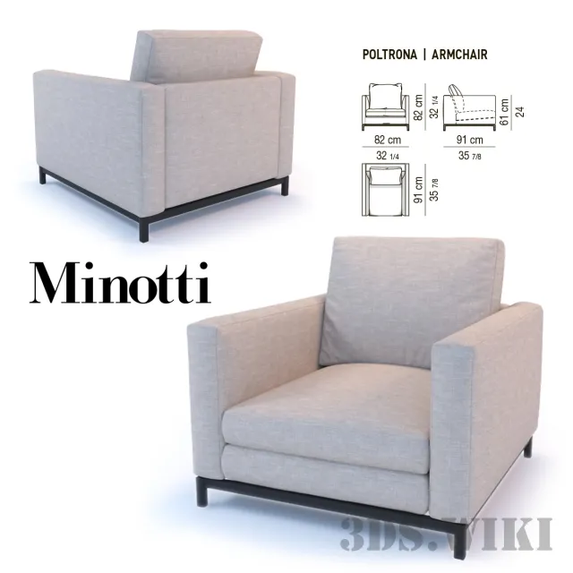 furniture – Armchair Minotti 3ds Max