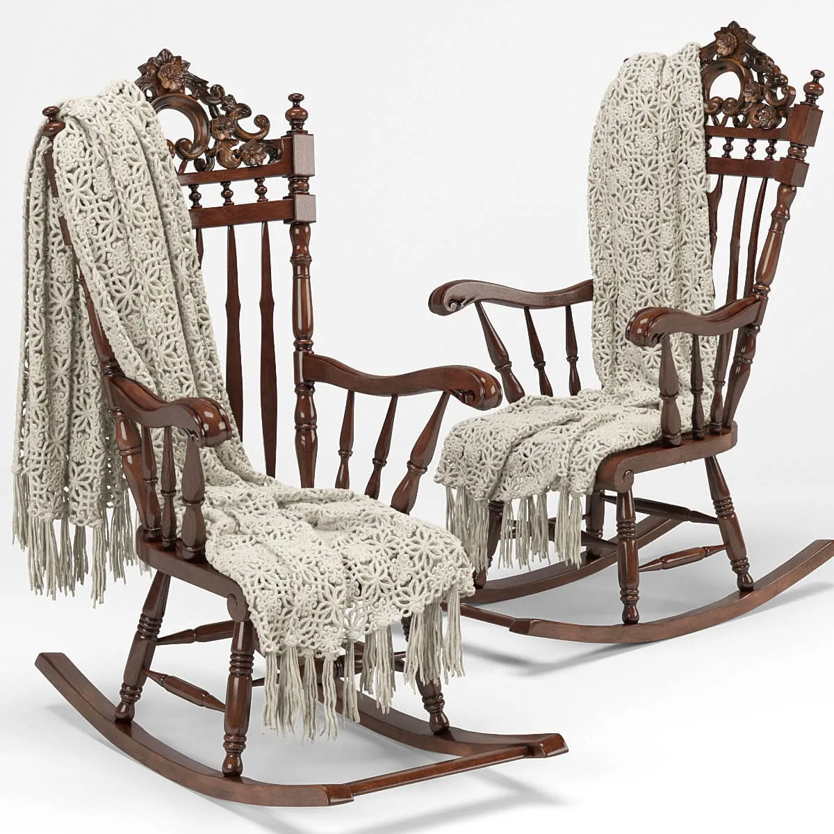 furniture – Armchair – rocking chair plaid 3ds Max