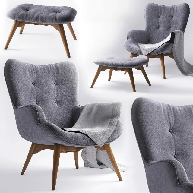 furniture – Armchair with Pouf Ejerslev 3ds Max