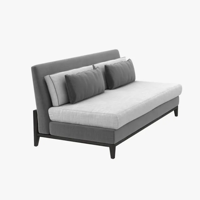 furniture – Armless sofa with pillows 3ds Max