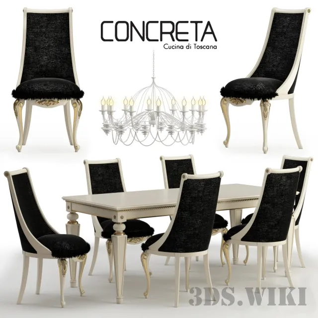 furniture – Arrogance Impero dining set – Concreta cucina 3ds Max