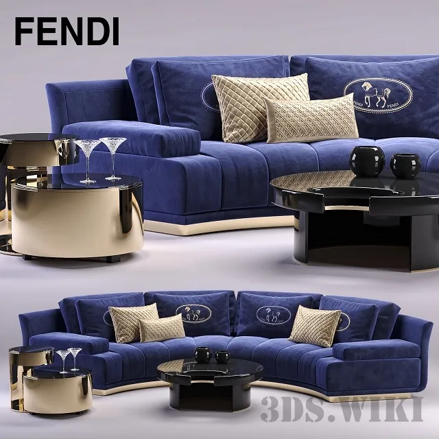 furniture – Artu Fendi Casa modular sofa with table 3ds Max