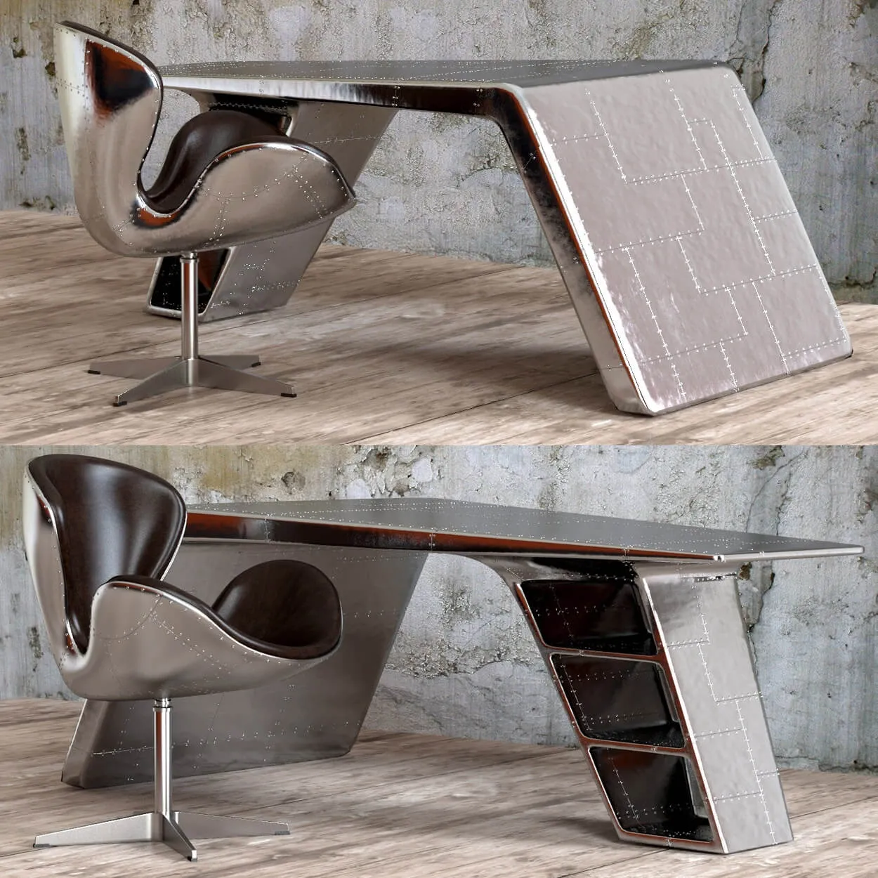 furniture – Aviator desk and chair 3ds Max