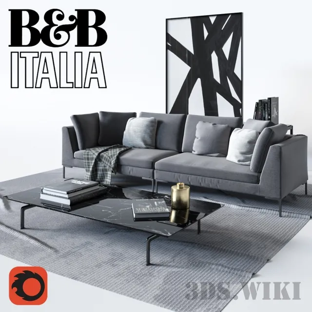 furniture – B & B Italia Sofa Charles 3ds Max