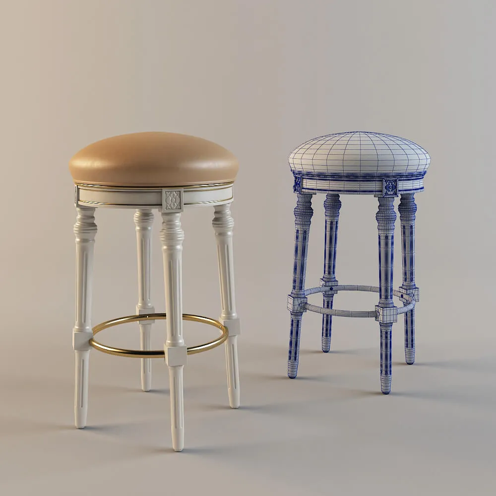 furniture – Backless classic bar stool 3ds Max