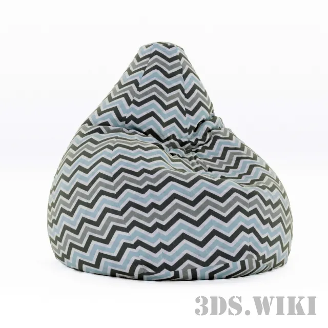 furniture – Bag chair – ottoman with back 3ds Max