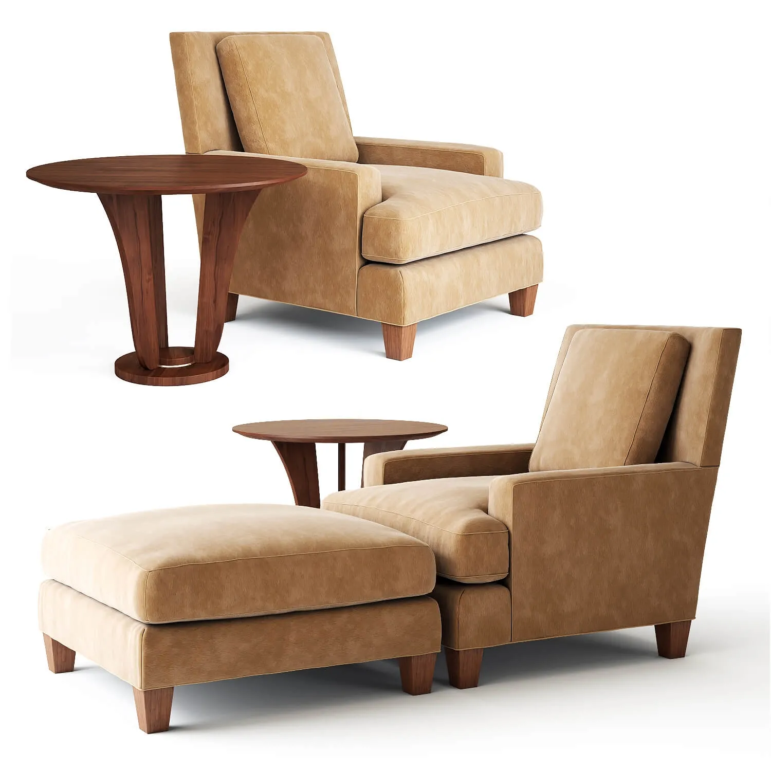 furniture – Baker Barbara Barry Chair and Table 3ds Max