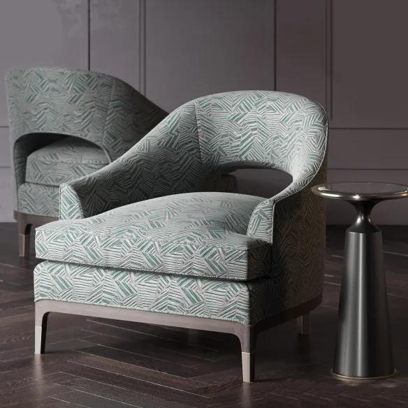 furniture – Baker Carnelian lounge chair №6180С and  Baker Viridine round accent table  № 3183 3ds Max