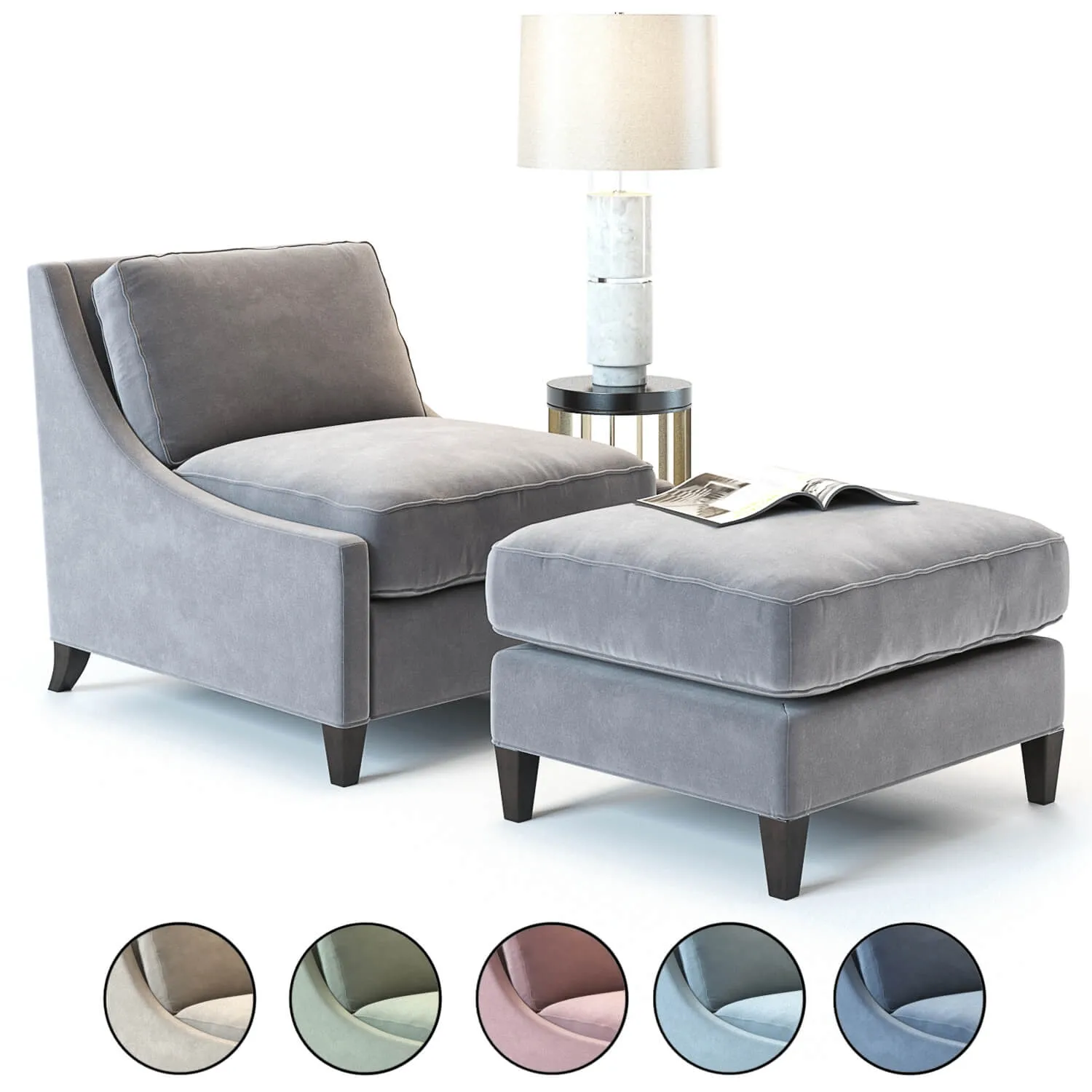 furniture – Baker Curved Back lounge chair 3ds Max