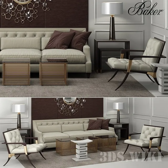 furniture – Baker Furniture Tufted Furniture Set 3ds Max