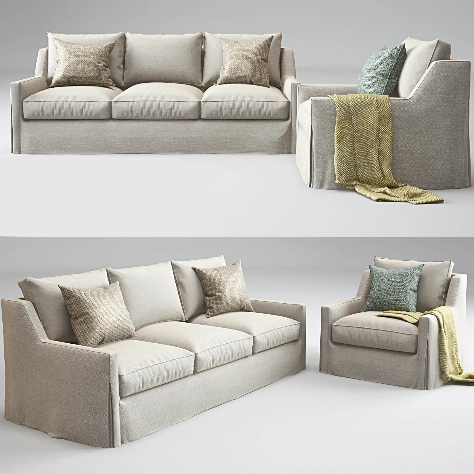 furniture – Baker Tiburon sofa Tiburon Lounge Chair Barbara Barry 3ds Max