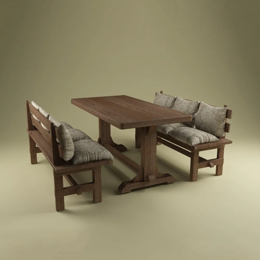 furniture – BALA table and benches 3ds Max