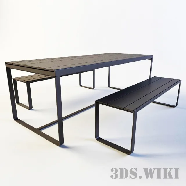 furniture – Banco flat table and bench 3ds Max