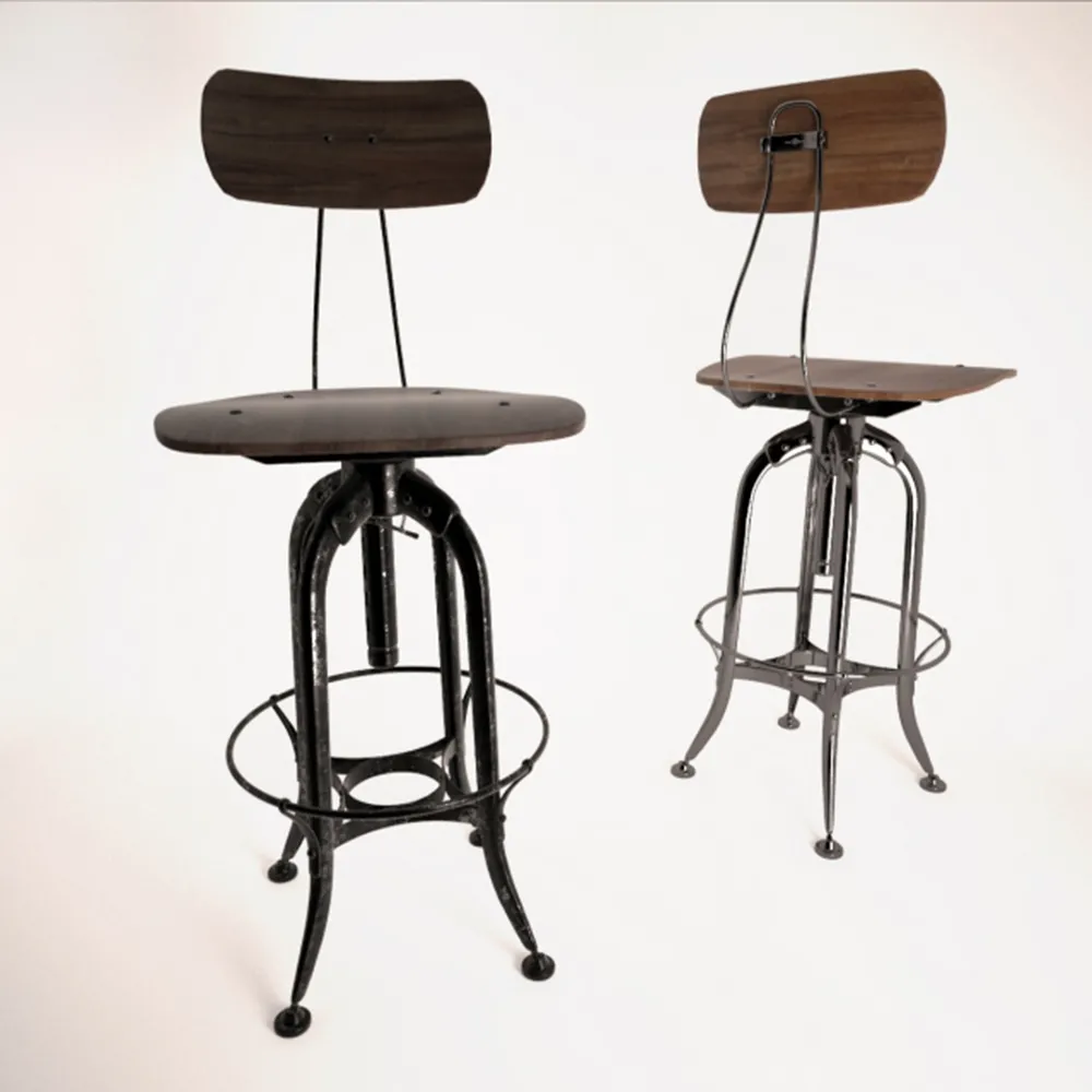 furniture – Bar chair Vintage Toledo Distressed Black 3ds Max