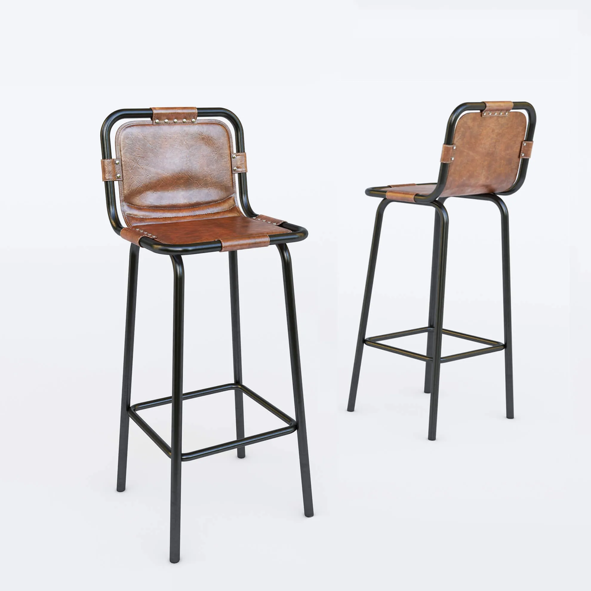 furniture – Bar chair with leather set 3ds Max