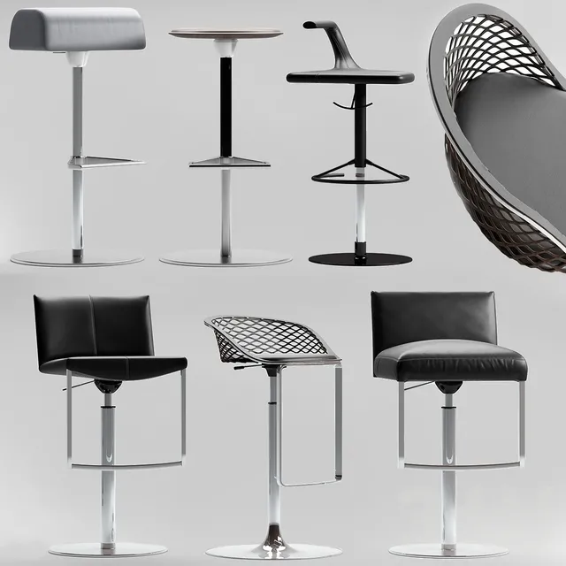 furniture – Bar chairs 5 3ds Max