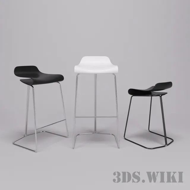 furniture – Bar stool BCN Slide Base Kristalia 3ds Max