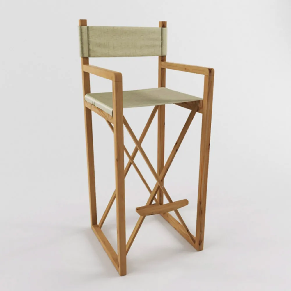 furniture – Bar stool with wood frame 3ds Max