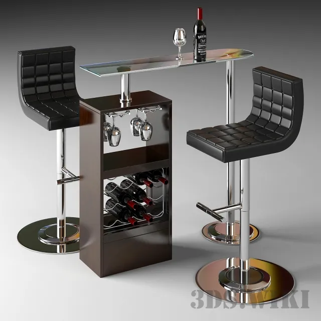 furniture – BAR TABLE AND CHAIRS 3ds Max