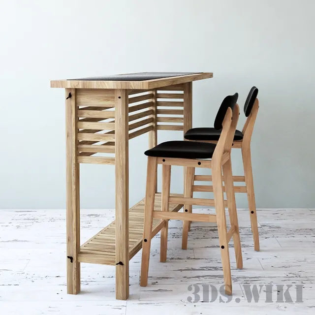furniture – Bar table and chairs 3ds Max