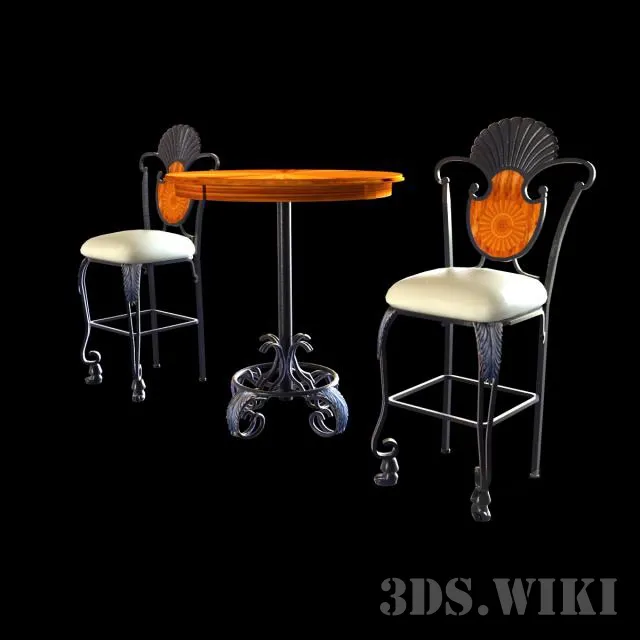 furniture – BAR TABLE AND CHAIRS 3ds Max