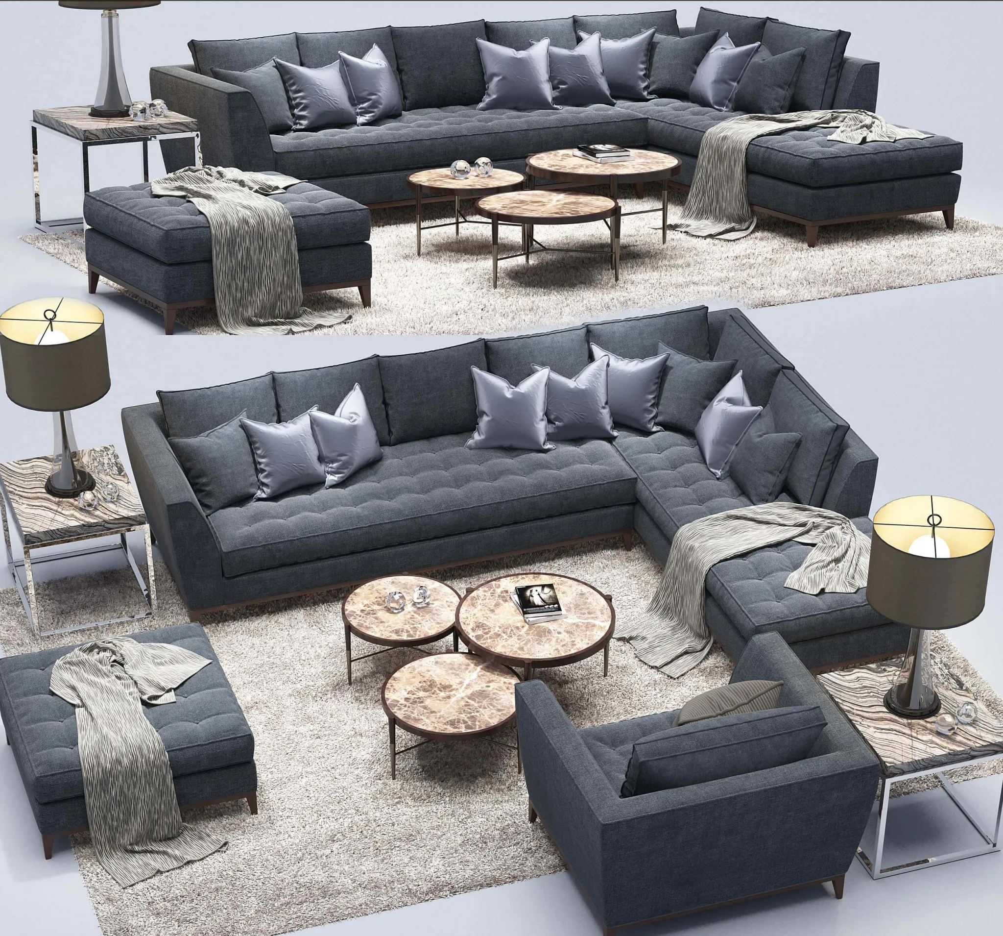 furniture – Barbican corner sofaCavus table lampMarlow the sofa and chair company 3ds Max