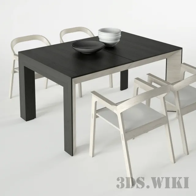furniture – Bauline Perspectiva table and chair 3ds Max