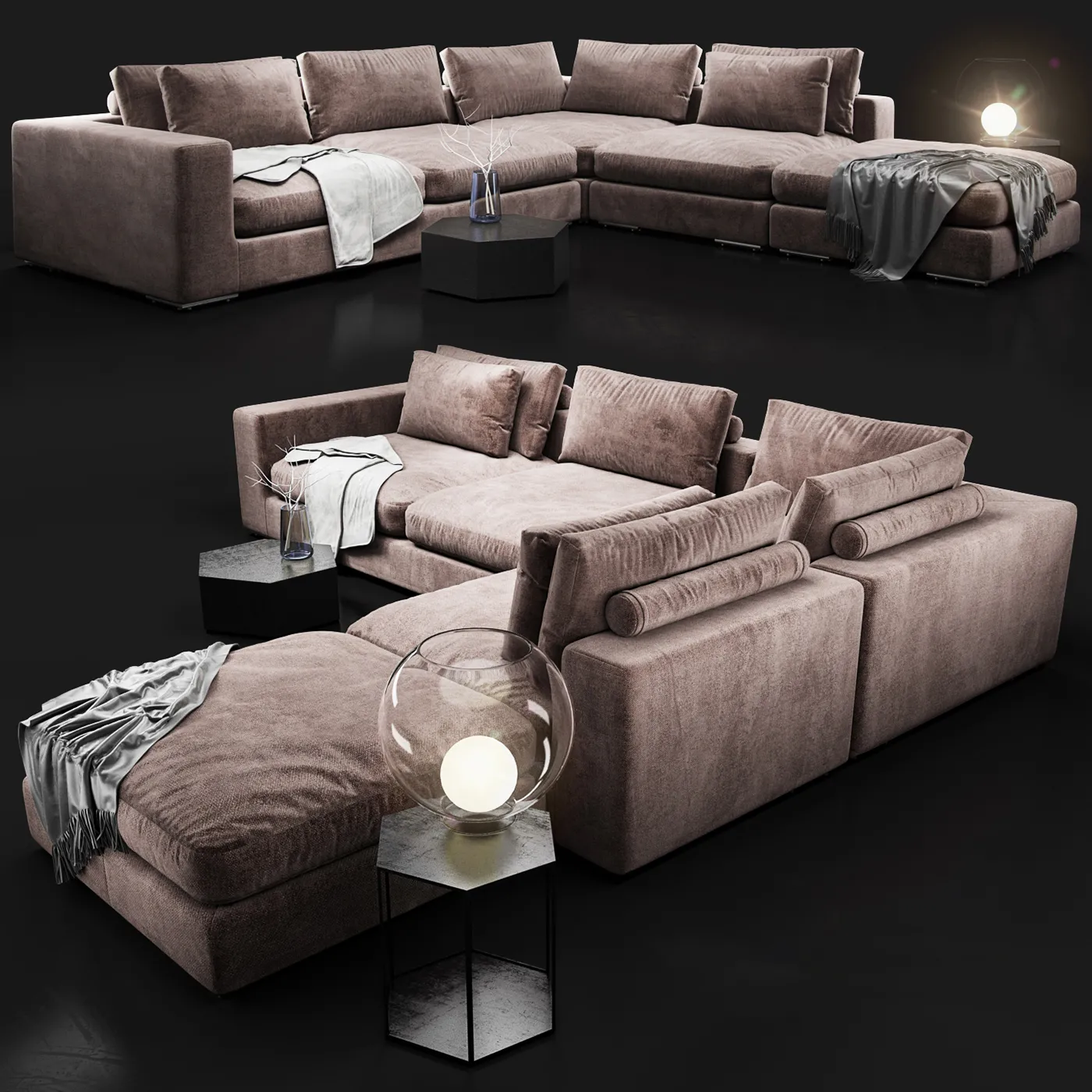 furniture – Baxter sofa set 010 3ds Max