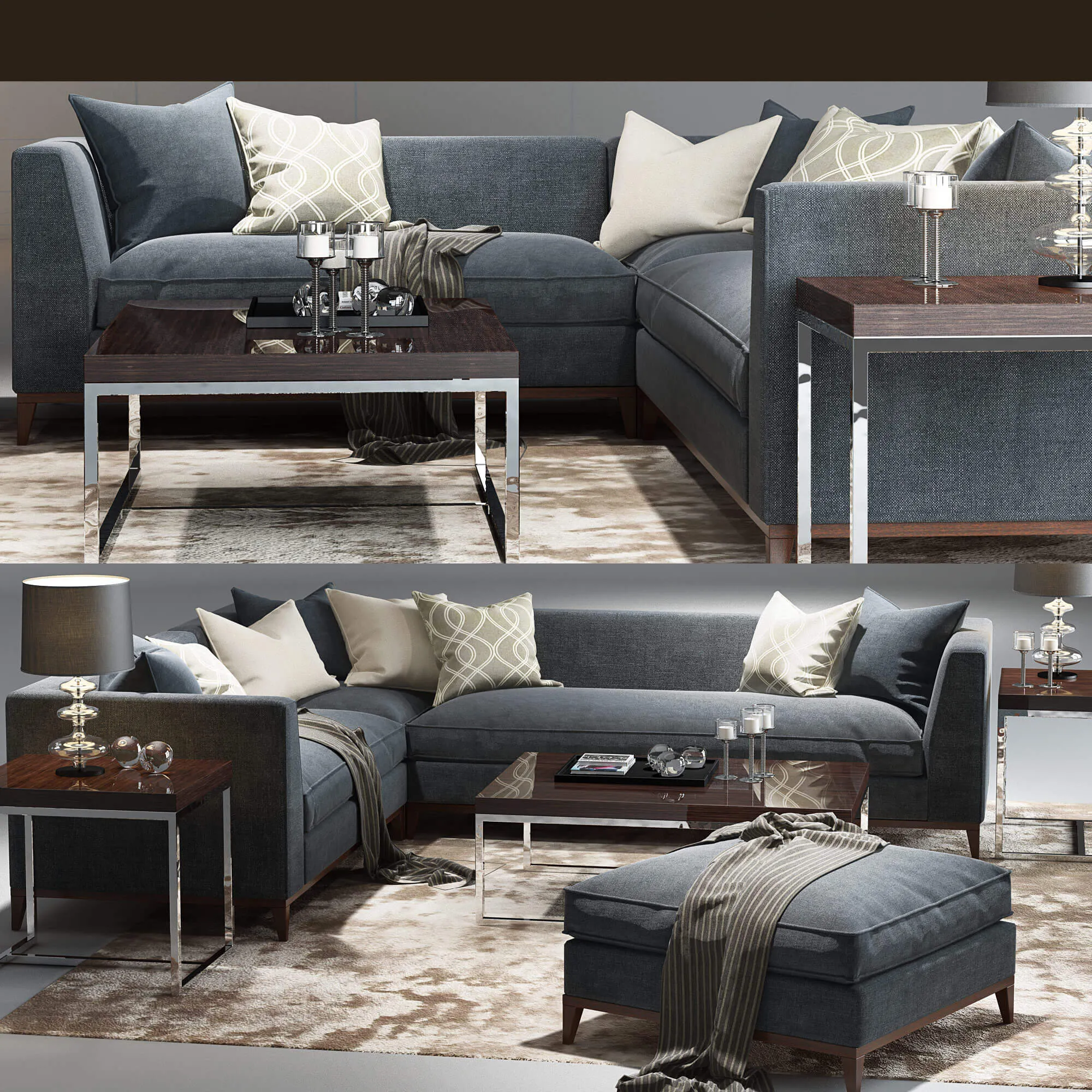 furniture – Baxter sofa set 09 3ds Max